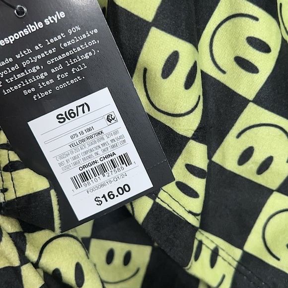 Girls’ 2pc ‘Smiley Face’ Checkered Pajama Set - Picture 3 of 3